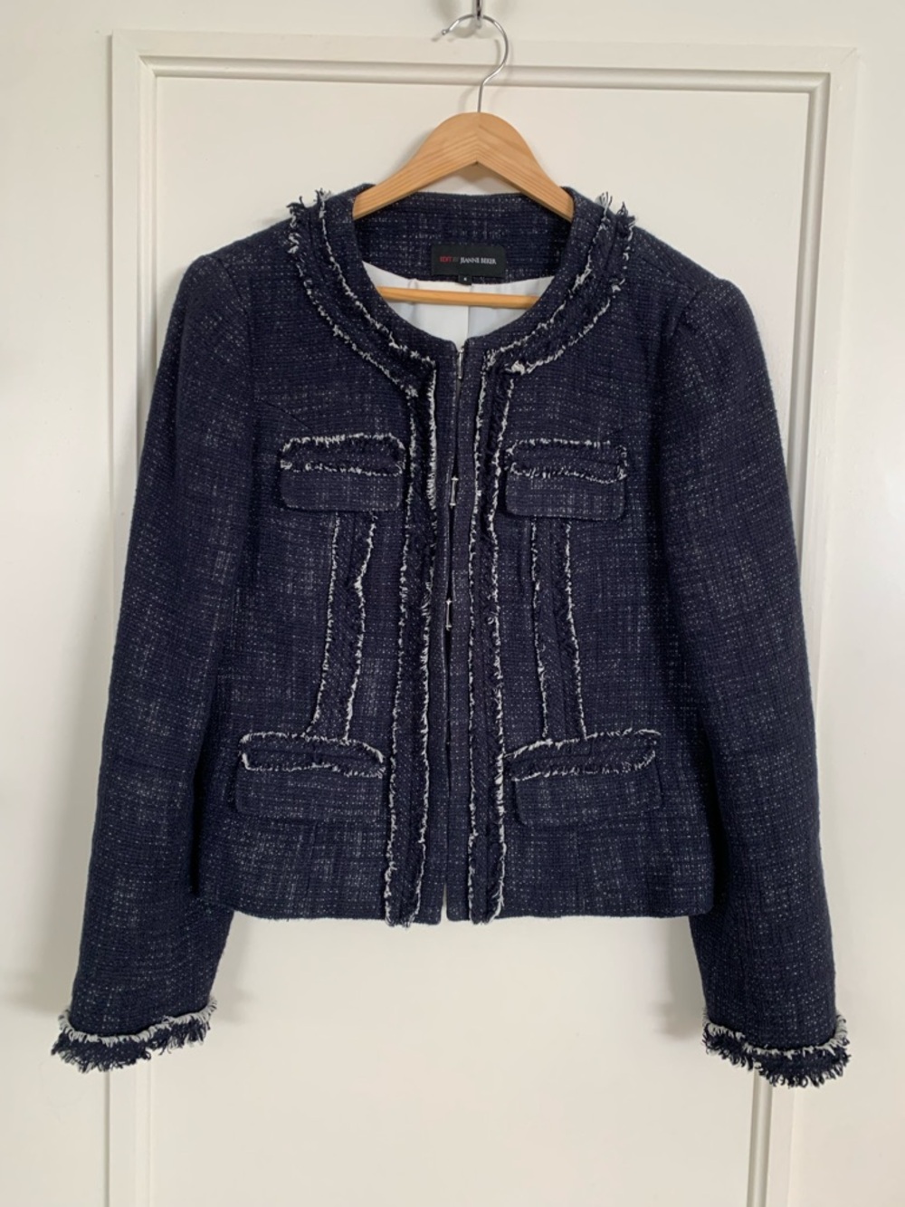 Edit by Jeanne Beker Navy Textured Jacket